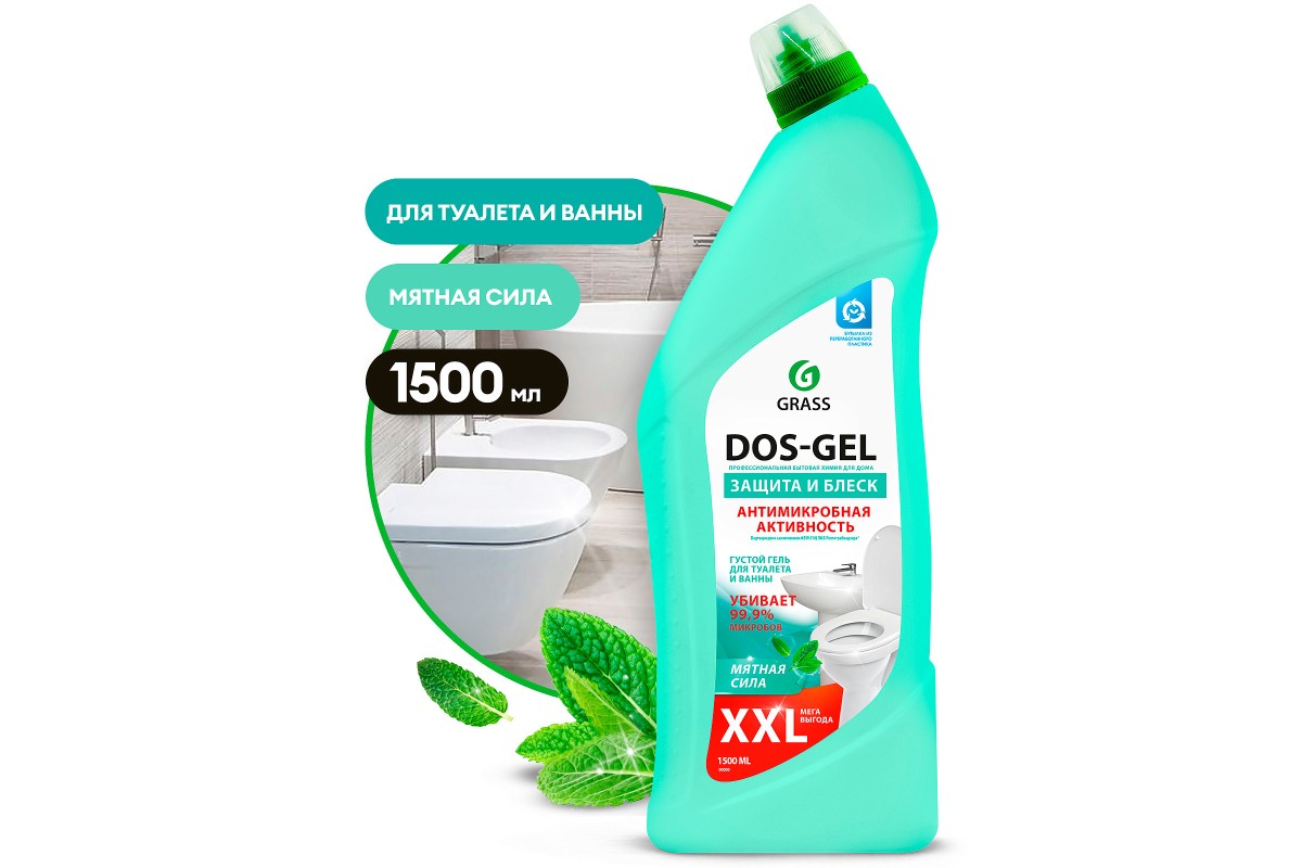 Ср-во Grass 1.5л. Dos Gel Защита и блеск Мятная сила
