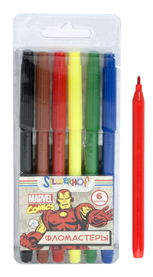 Фломастеры 6цв. Silwerhof MARVEL COMICS невент.колп.