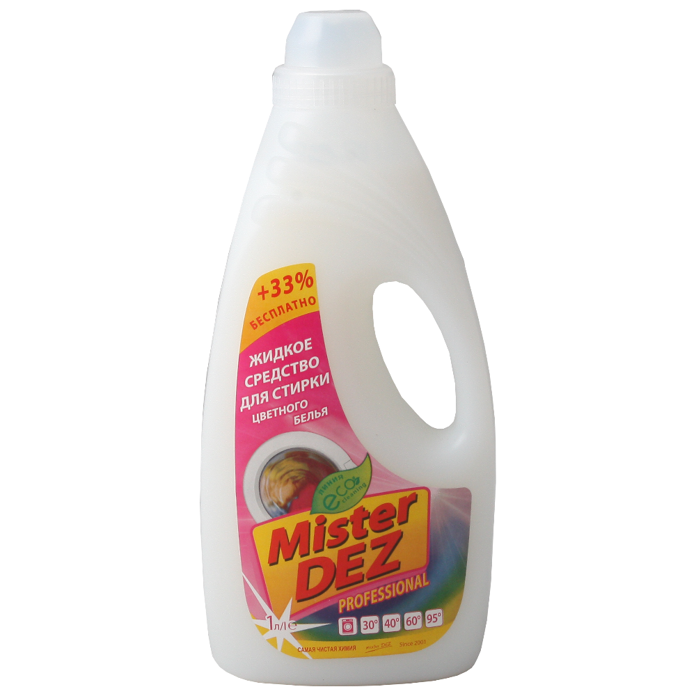 Стир.жидкость Mister Dez Professional 1л. Для цветных тканей