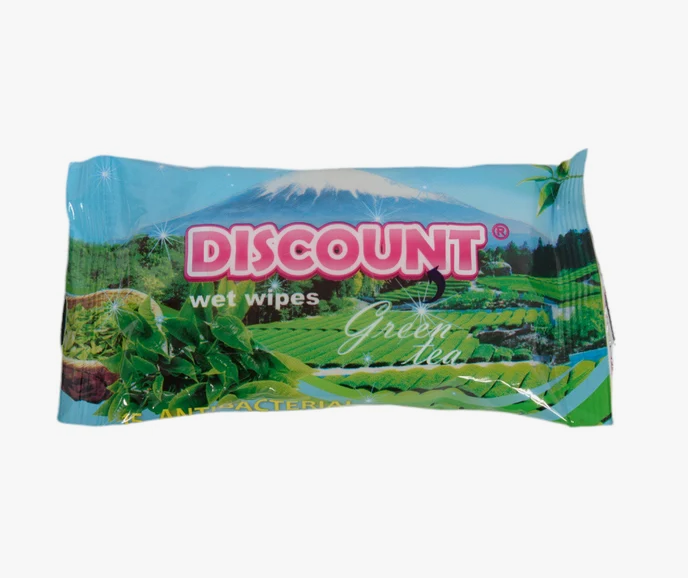 Салфетки влажные 15шт. Discount Зеленый чай (152)