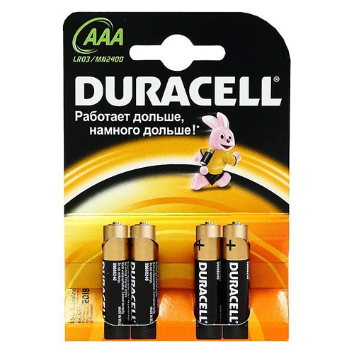 Батарейки "Duracell" (уп.3+1) мезин.