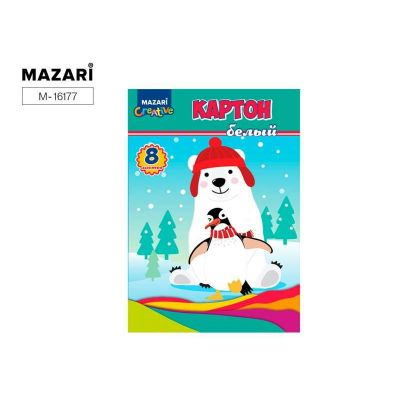 Набор бел. картона А4 8л Mazari