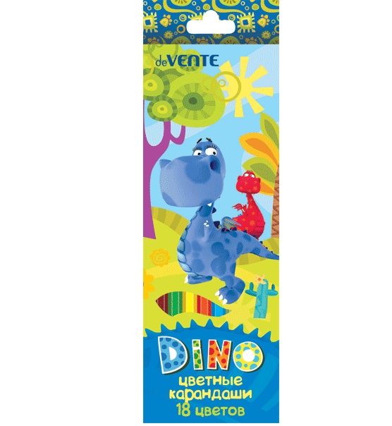 Набор цв. карандашей 18цв. deVente Dino