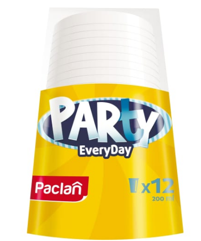 Набор одн. посуды Paclan стаканы 200мл. Party Every Day 12шт. (16)***