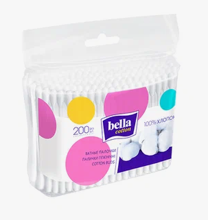 Ватные палочки Bella cotton 200шт. пакет