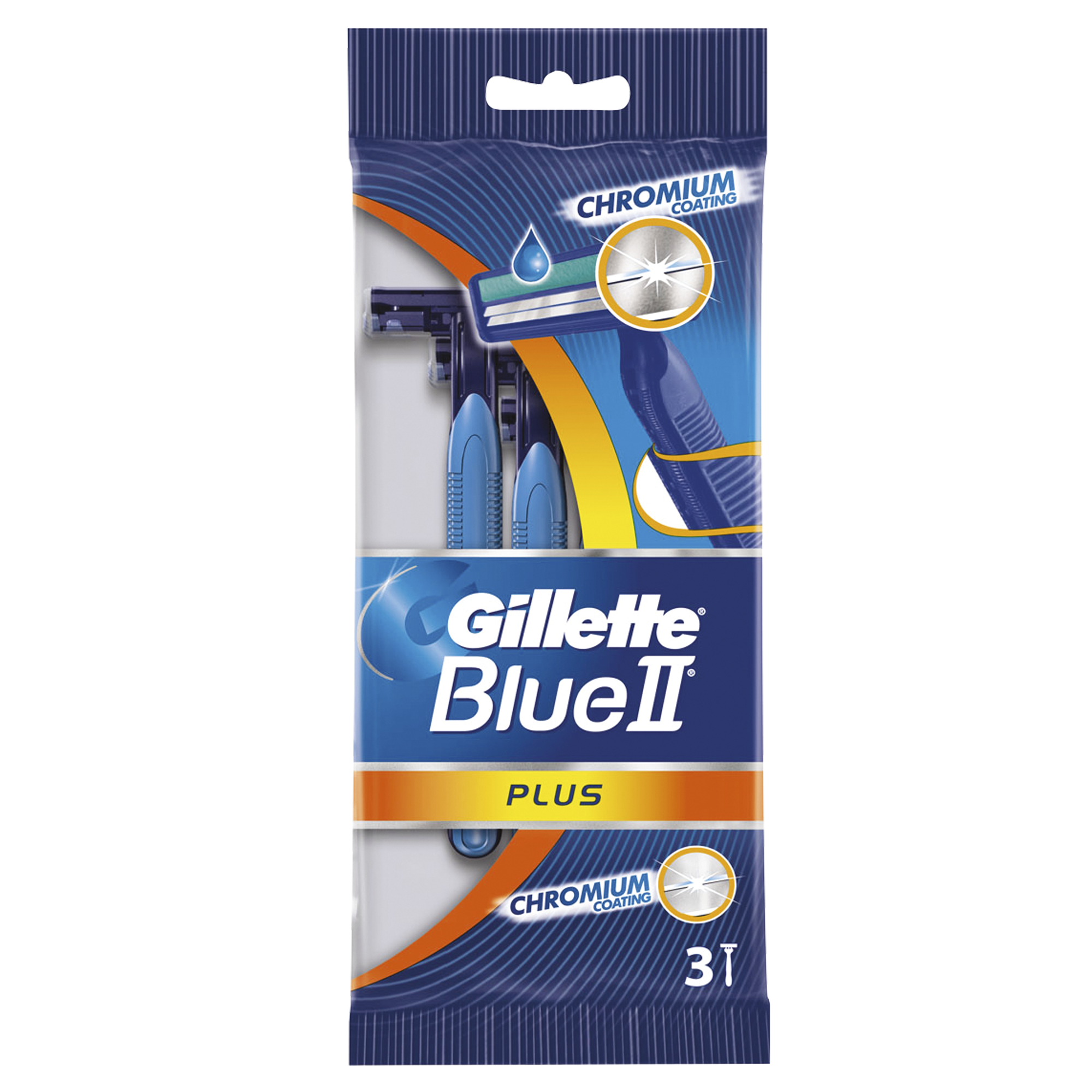 Станки Gillette Blue II plus одноразовые 3шт.