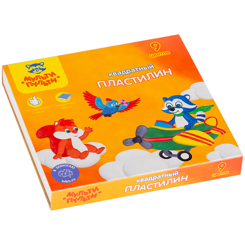 Пластилин 9цв. Мульти-Пульти 153гр. Енот в небе