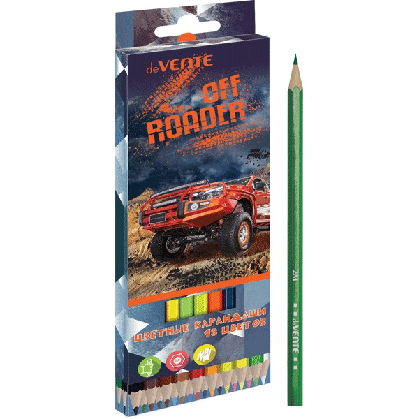 Набор цв. карандашей 18цв. deVente Offroader