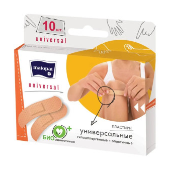 Лейкопластырь Matopat 19*76мм 10шт. косметический (12)