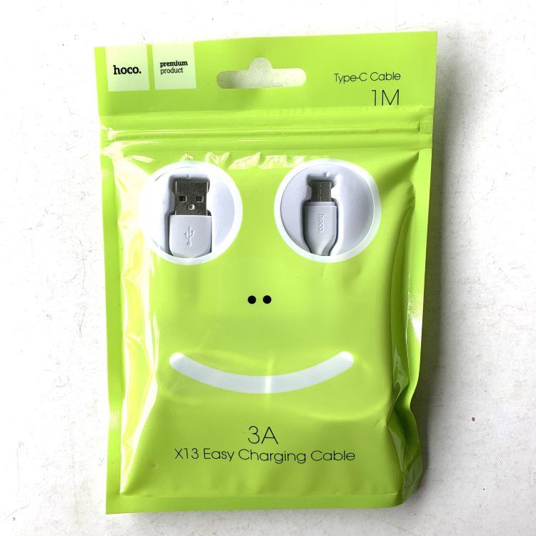 Кабель USB Type-C 1м 2,4А черный X13 HOCO