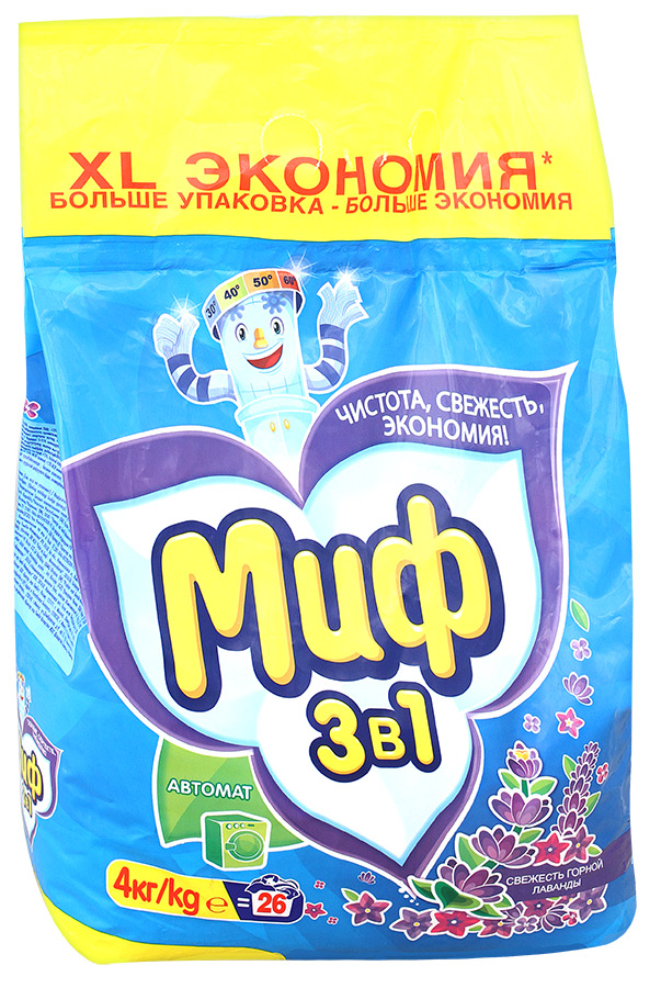 Стир.порошок МИФ авт. 4кг. 3в1 Свежесть горной лаванды