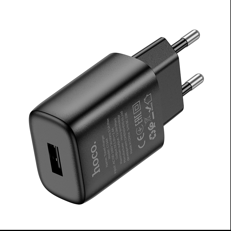 Сетевое зарядное устройство 2.4А 12W черный HOCO C134A