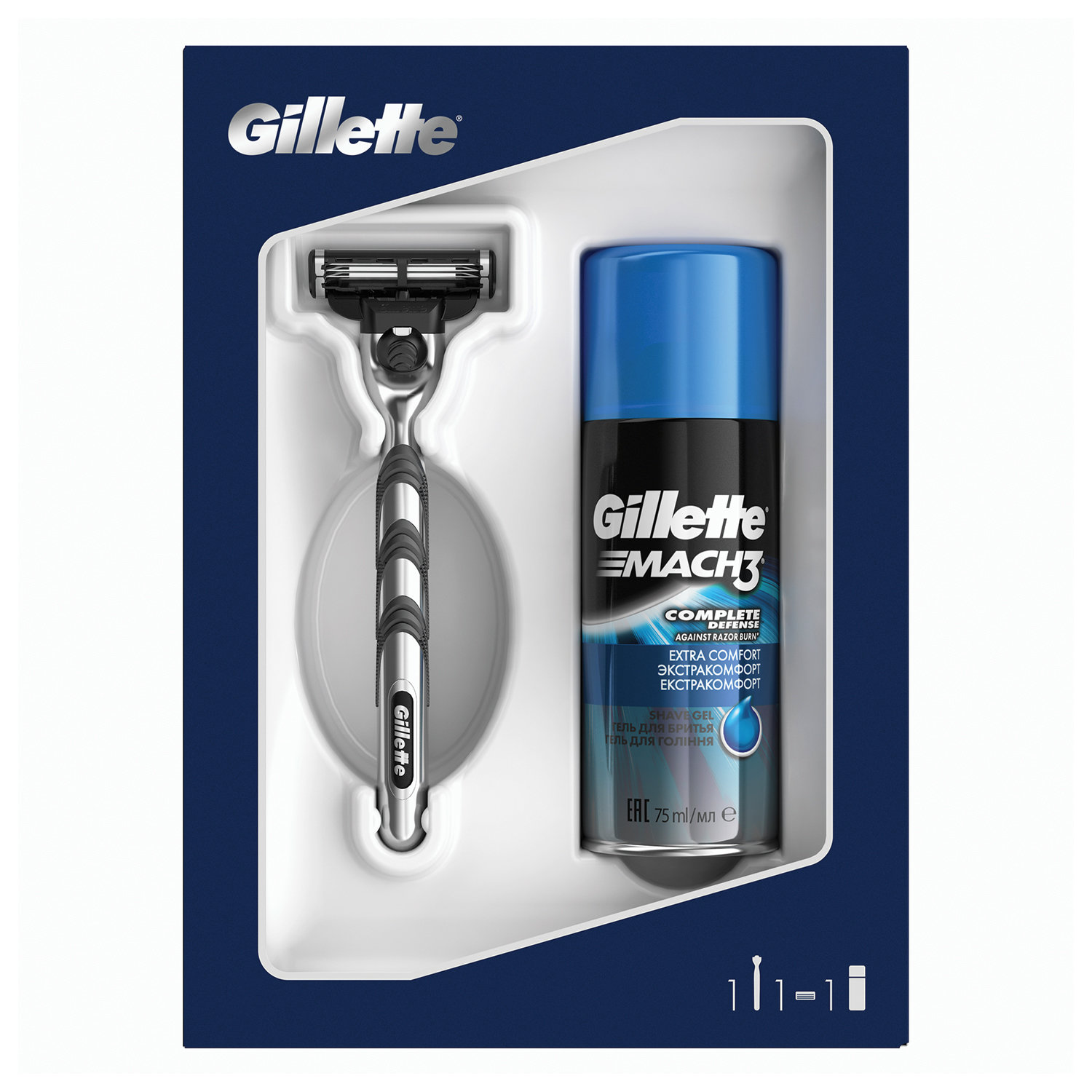 ПН/МУЖ. Gillette Mach 3 (станок Mach3 + ПЕНА для бритья 200мл.)