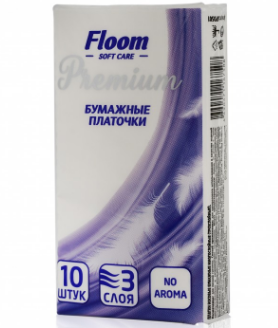 Платочки Floom 10*10шт. 3-сл. (340)