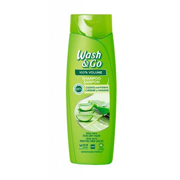 Шампунь Wash&Go 360мл. с экстр. алоэ д/сухих