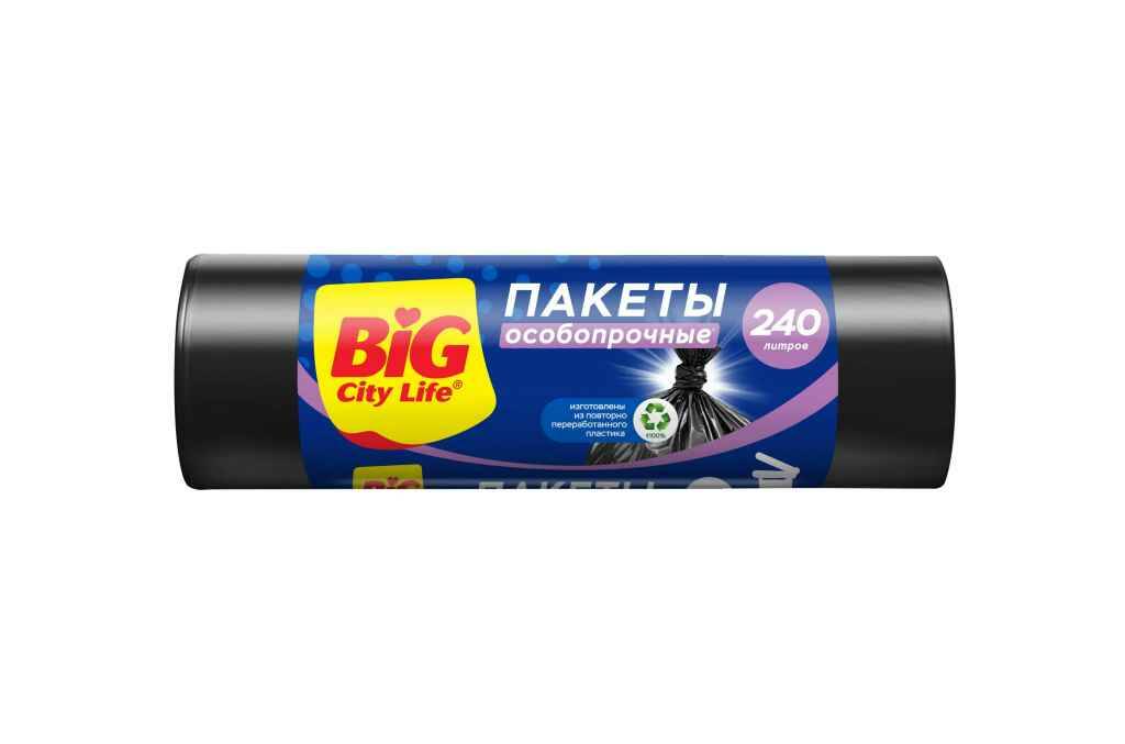 Мешок для мусора 240л./5шт. Big City черные (25)
