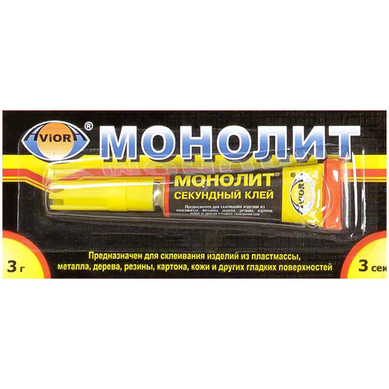 Клей супер Монолит 3г. 7891 (уп.12/288/1728)