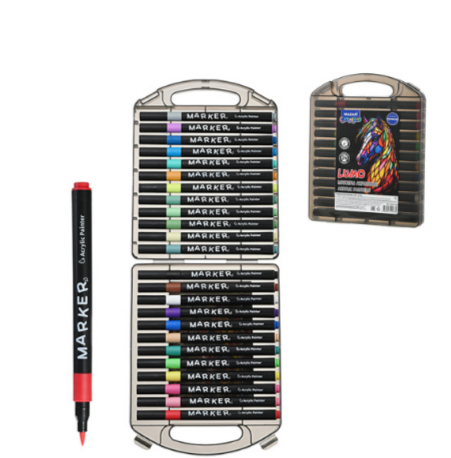 Фломастеры 24цв. Mazari Lumo + пластиковый пенал