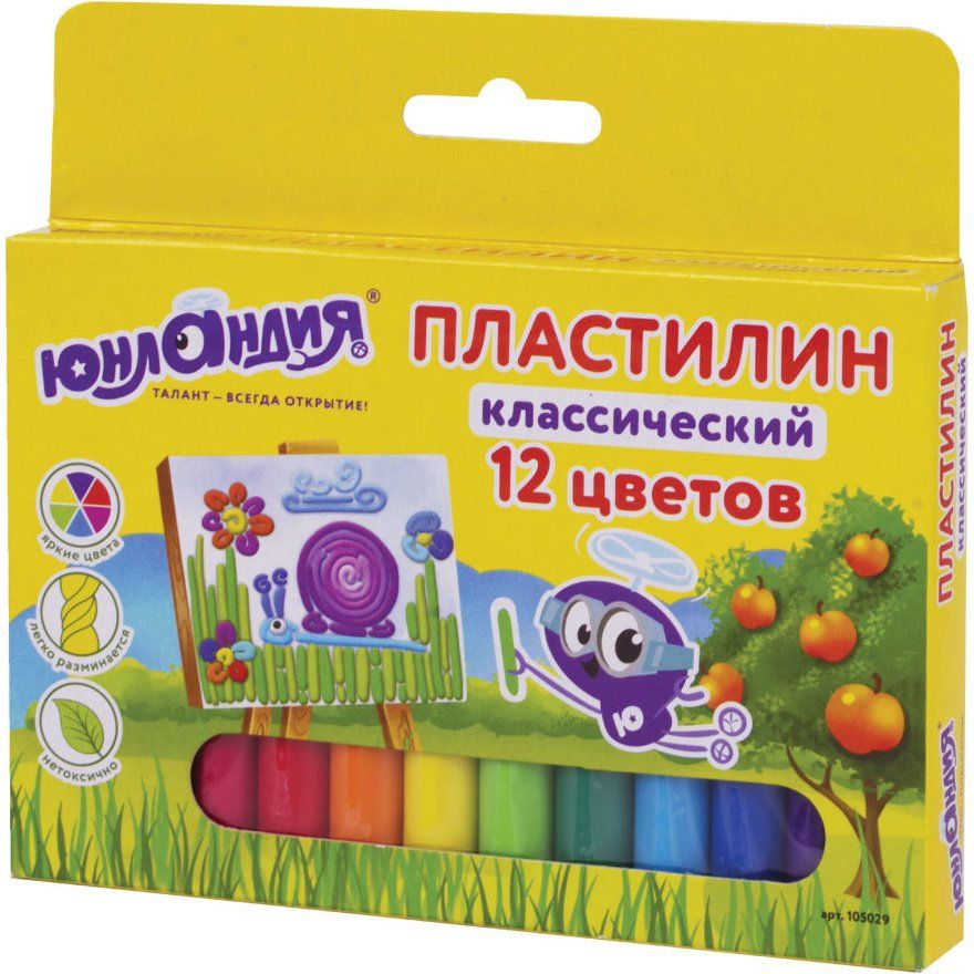 Пластилин 12цв. Юнландия 240г.