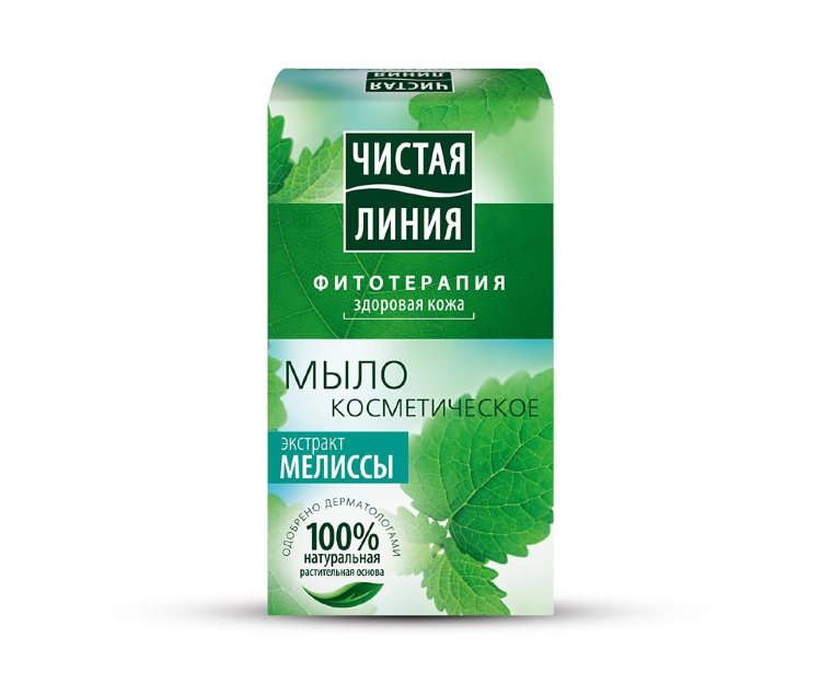 Мыло Чист. линия 80г. Экстракт Мелиссы