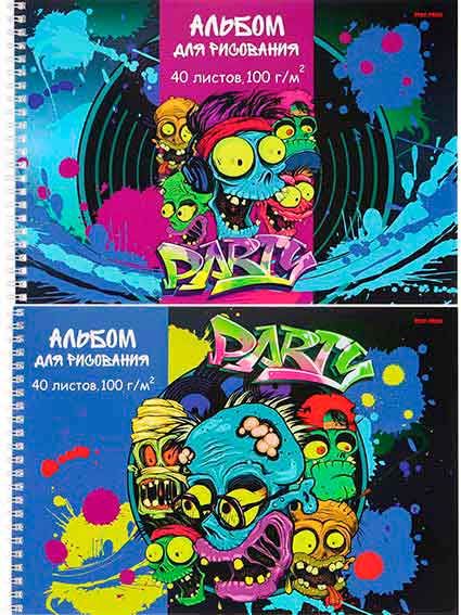Альбом д/рис. 40л. гребень ПрофПресс Вечеринка монстров