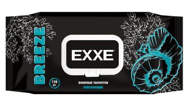 Салфетки влажные EXXE 120шт. муж. Breeze&Silver Клапан (14)***