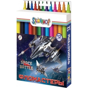 Фломастеры 24цв. Silwerhof Space battle вент.колп.