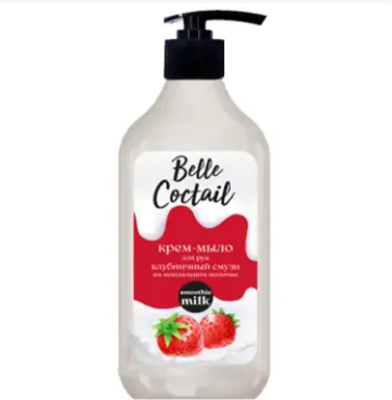 Мыло жидк. Belle Coctail 600мл. Клубничный смузи на миндальном молочке (12)