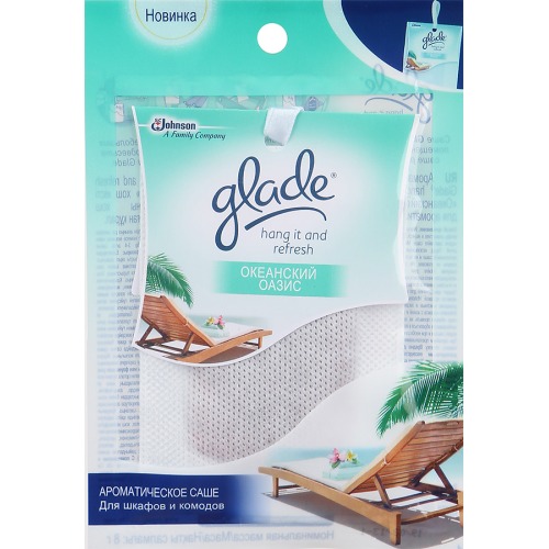 Освежитель воздуха Glade 8г. Саше Hang it and Refresh Океанский оазис