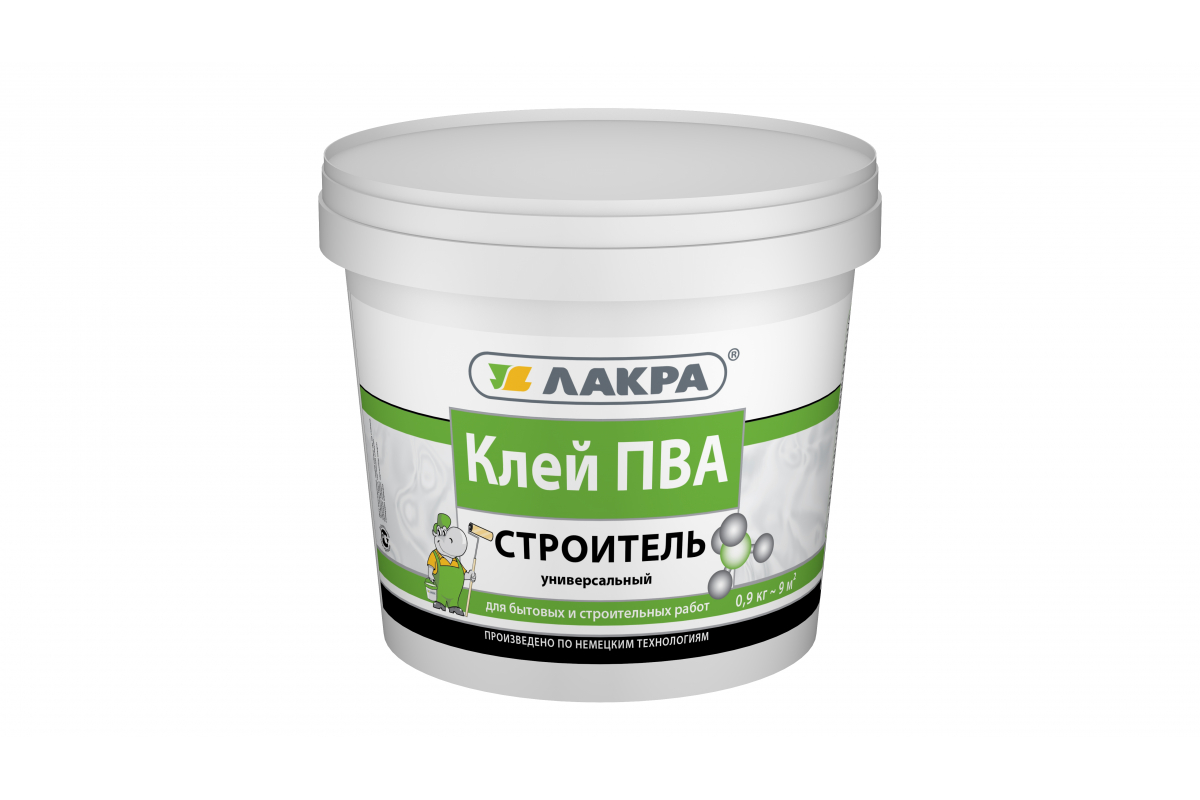 Клей Лакра 0,9кг. ПВА Строитель