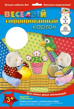 Набор цв. гофрокартона 5л.5цв. А4 Апплика Медвежата