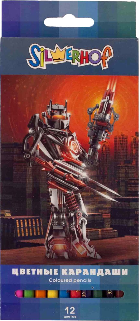 Набор цв. карандашей 12цв. Silwerhof Techno wars
