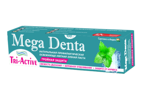 Зубн.паста Megadenta 100мл. Tri-Activ тройная защита (72)