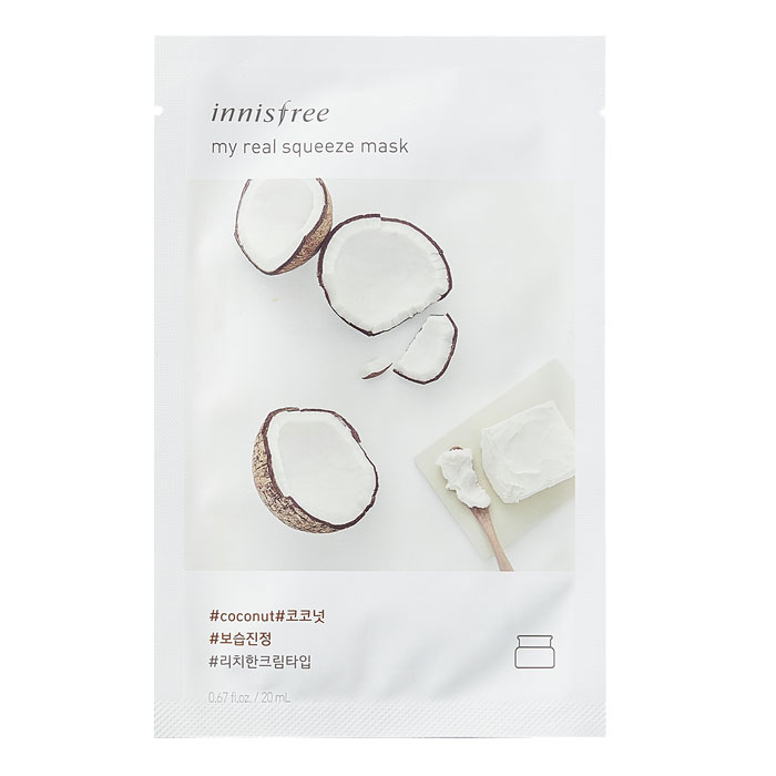Маска д/лица Innisfree My Real Squeeze Mask Coconut Кремовая с соком кокоса