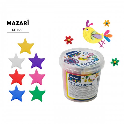 Тесто для лепки 7цв. Mazari 210г.