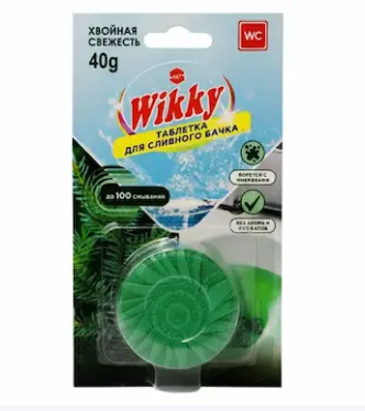 Освежитель для унитаза Wikky 1шт. Таблетка д/бачка Хвойная свежесть (72)