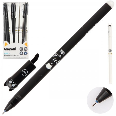 Ручка пишет/стирает СИНЯЯ Mazari 0.5mm Kissa+ (уп.12)