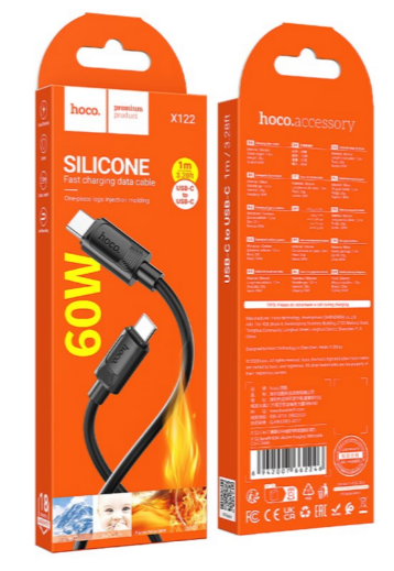 Кабель Type-C Type-C 1м 5A 60W черный X122 Hoco