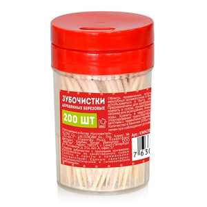 Зубочистки Komfi 200шт. в пласт.банке (уп.10)