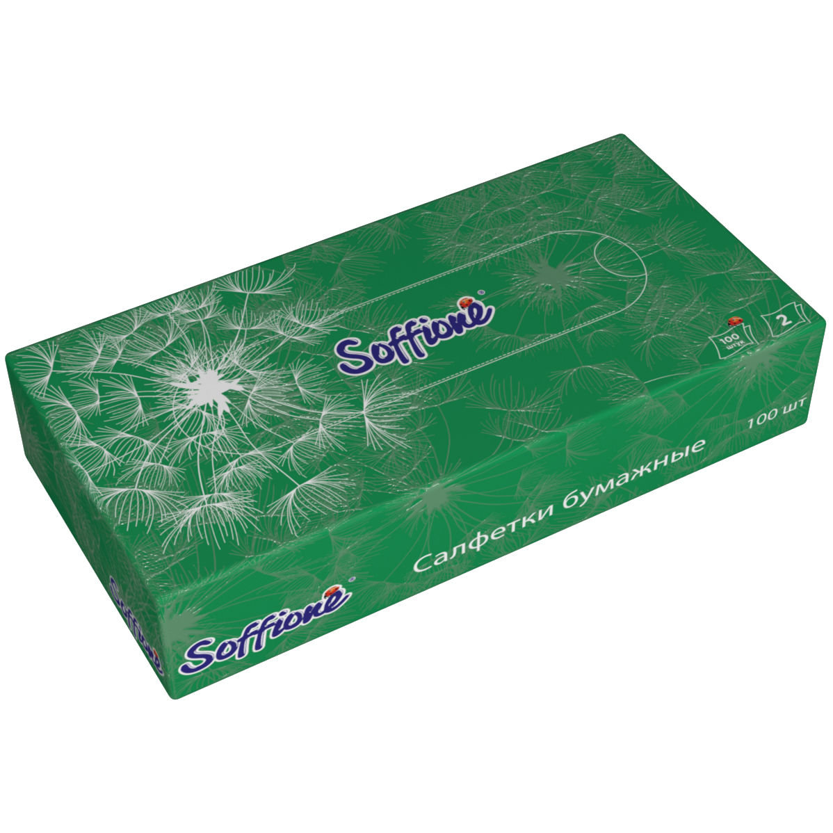 Салфетки бумажные 100л. Soffione КОРОБКА