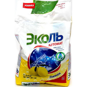Стир.порошок Эколь ручн. 2,4кг. Лимон