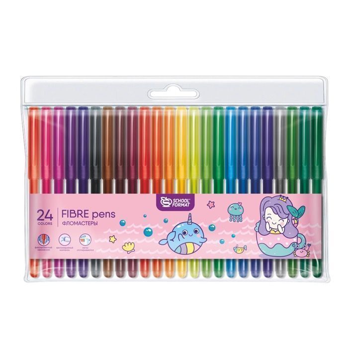 Фломастеры 24цв Schoolformat CUTE MERMAIDS