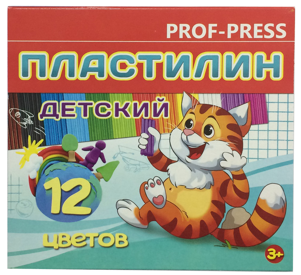 Пластилин 12цв. ПрофПресс 180гр.