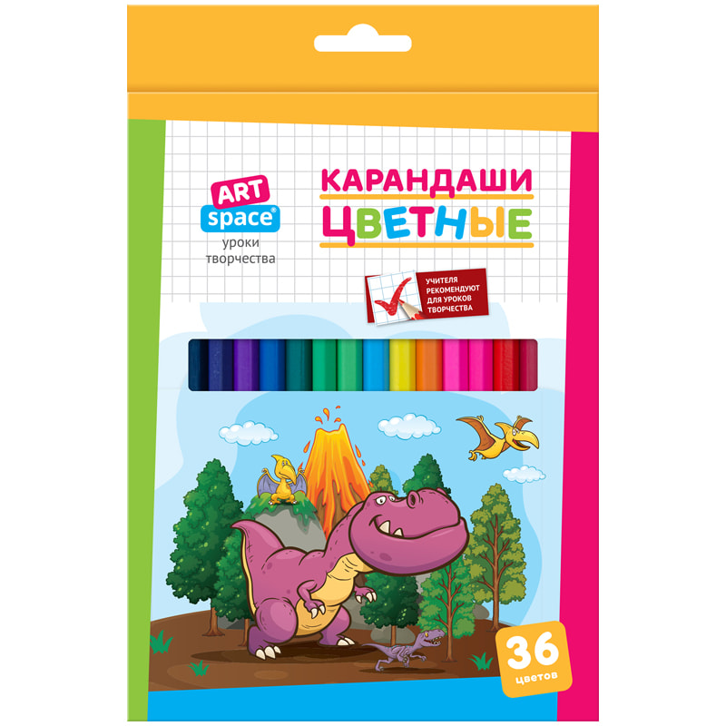 Набор цв. карандашей 36цв. ArtSpace Динозаврики