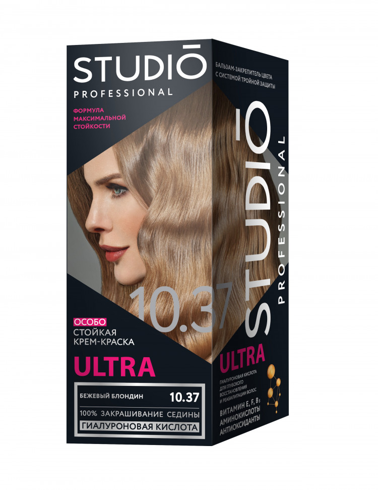 Краска д/волос Studio 10.37 Бежевый блондин (6)