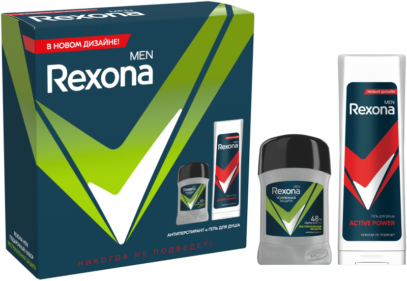 ПН/МУЖ. REXONA MEN Экстремальная защита (Гель для душа+Део-стик)