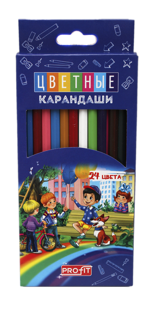 Набор цв. карандашей 24цв. TM "Profit" Веселая компания