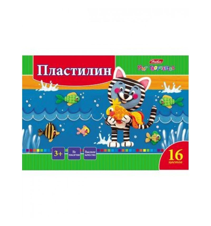Пластилин 16цв. 320г. Hatber Ушастики (10)