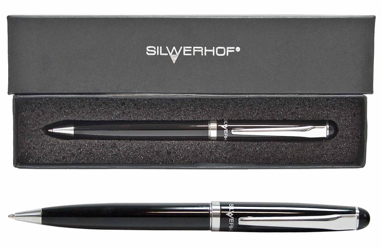 Ручка шар. СИНЯЯ Silwerhof  подарочная с пов.мех. SPEKTRUM (уп.50шт.)