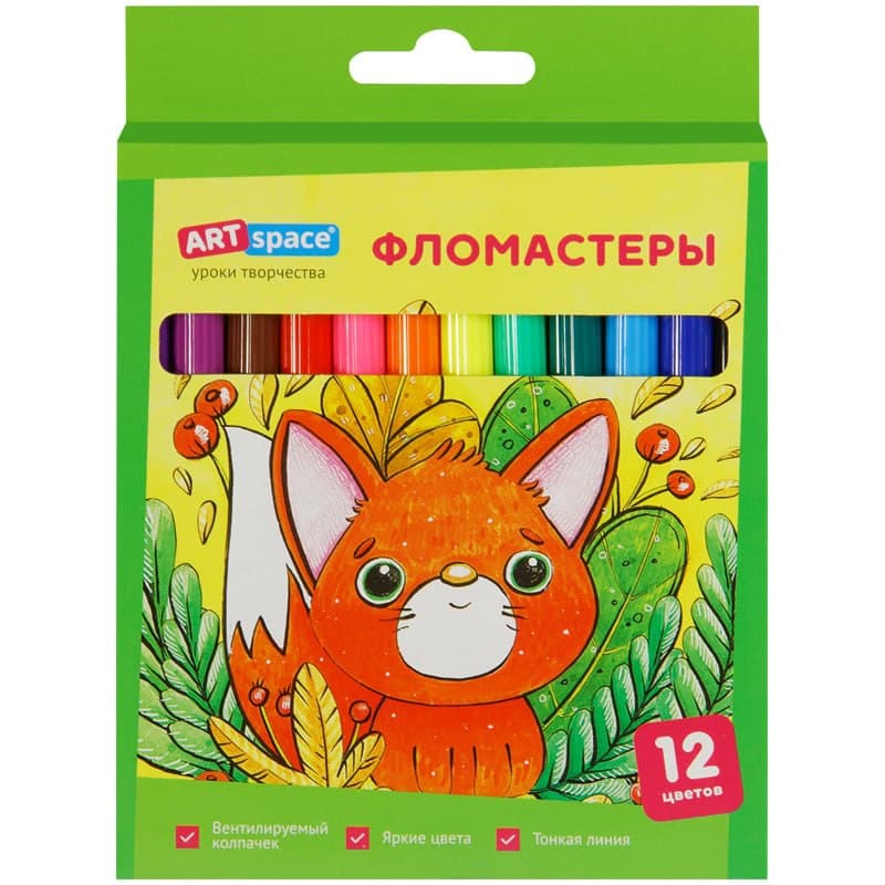 Фломастеры 12цв. ArtSpace Милые зверушки